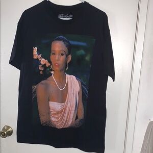 BNWOT Black and Pink Short Sleeve Graphic T-Shirt of Whitney Houston